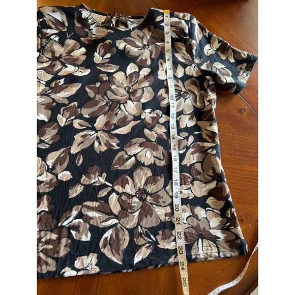Petite Sophisticate size Small Challis Floral Leaf Print Blouse Vintage - Picture 9 of 10
